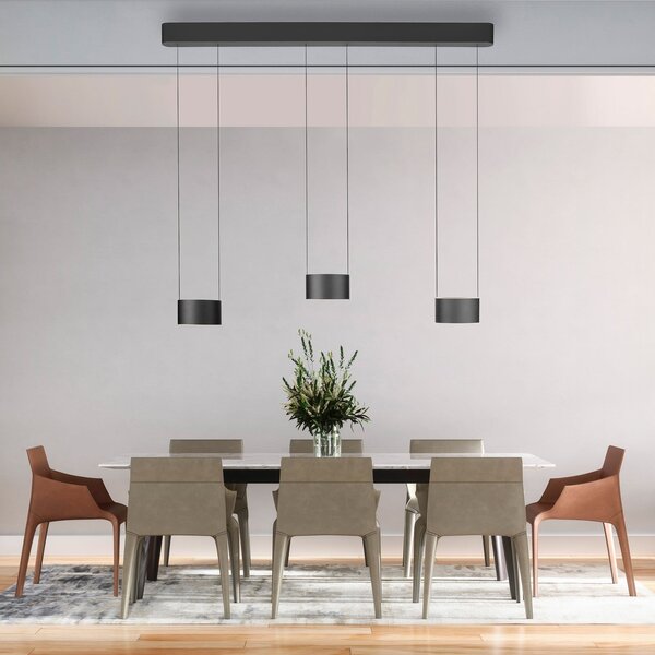 Lampada a sospensione PURE, Clipse, dimmerabile, Grigio, Soggiorno, Metallo, Moderno