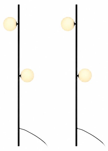 2 lampioni da giardino a LED, modello VT-84042, colore nero, con 2 luci, grado di protezione IP65, altezza 117 cm