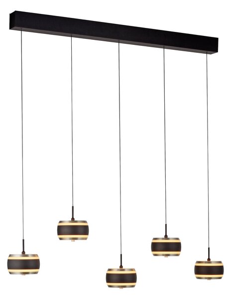 Lampada a sospensione PURE, Falling Rings, dimmerabile, Nero, Soggiorno, Metallo, Moderno