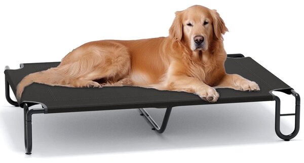 Elzusha - Cuccia per cani, adatta sia per interni che per esterni - Cuccia rialzata per cani, taglia XL, colore nero