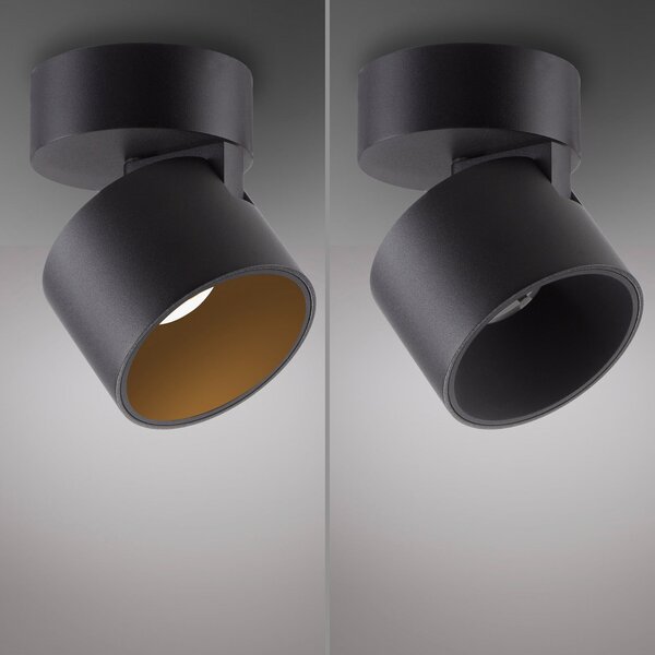 Plafoniera PURE, Cup, dimmerabile, Nero, Soggiorno, Metallo, Moderno