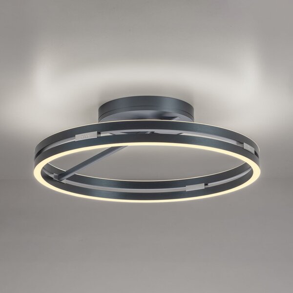 Plafoniera PURE, PURE Loop, dimmerabile, Grigio, Soggiorno, Alluminio, Moderno