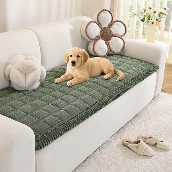 Omgoods - Copertura universale e spessa per divani - Copertura antiscivolo per chaise longue e divani ad angolo (Verde, 90x180 cm)