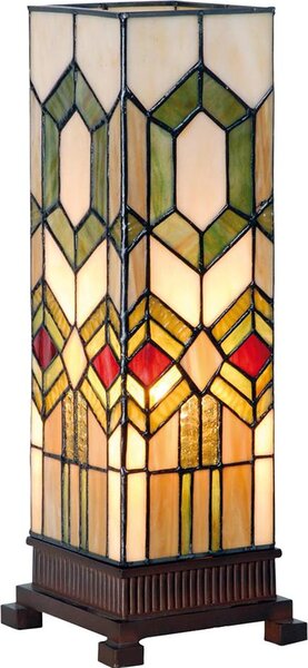 Lampada da tavolo Tiffany Clayre & Eef 12x35 cm in vetro verde marrone