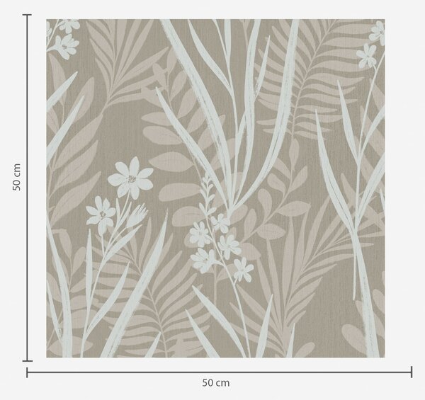 Carta da parati Piante di prato dai colori chiari su uno sfondo beige, Parati fiori e piante classici, a00444 : Uwalls.it