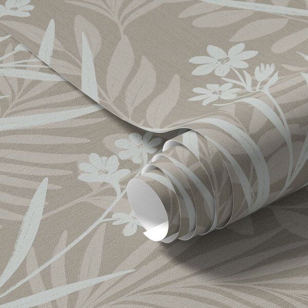 Carta da parati Piante di prato dai colori chiari su uno sfondo beige, Parati fiori e piante classici, a00444 : Uwalls.it