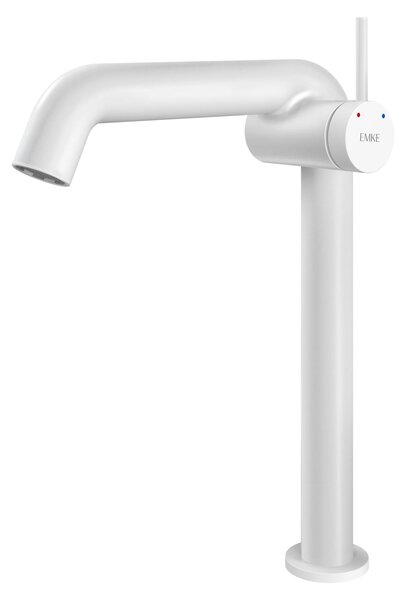 Miscelatore monocomando per bagno, bianco opaco, in ottone e Vetroceramica