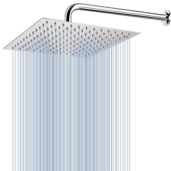 Testina doccia da 30 cm - Acciaio inossidabile - Alta pressione - Ultra sottile - Risparmio idrico - Facile da pulire - Doccetta
