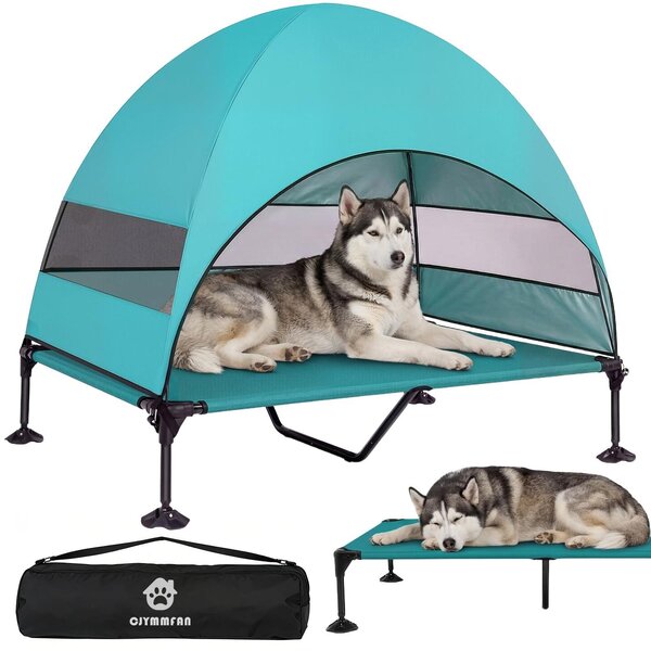 Omgoods - Cuccia rialzata per cani con tettoia - Ideale per interni ed esterni