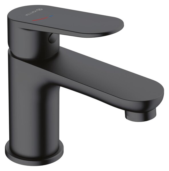 Miscelatore per lavabo KLUDI-X1, finitura nera opaca, rubinetto a risparmio idrico, dimensioni S, per bagno