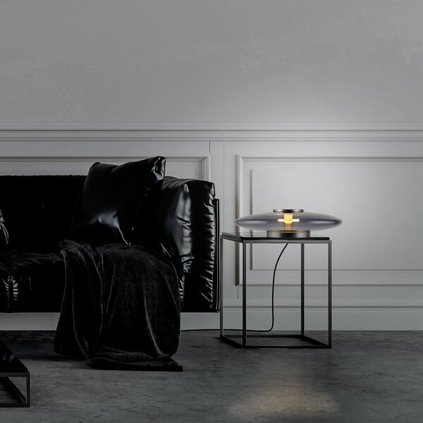 Lampade da tavolo PURE, Vitrum, dimmerabile, Grigio, Soggiorno, Vetro, Moderno