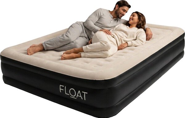 Letto gonfiabile matrimoniale con pompa integrata - 198x152x38 cm - Materasso gonfiabile matrimoniale autogonfiante - Letto per ospiti matrimoniale - FLOAT NimbusRest