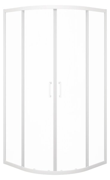 Cabina doccia 90x90 Marwell vetro Factory doccia rotonda, bianco, 90 x 90 x 200 cm - Cabina doccia con telaio in alluminio bianco opaco - Cabina doccia con porta scorrevole