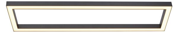 Plafoniera PURE, PURE Lines Square, dimmerabile, Nero, Soggiorno, Metallo, Moderno