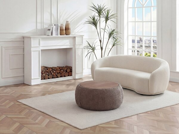 Tavolino con contenitore in tessuto bouclette e MDF Talpa - - SORIELI