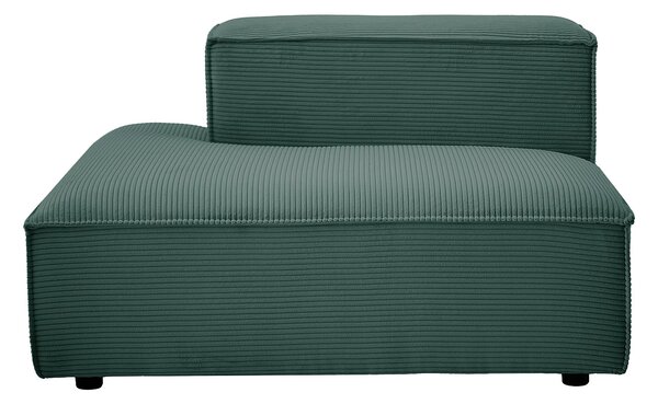 Chaise longue sinistra in velluto a coste verde - RUZOLO