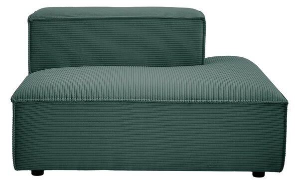 Chaise longue destra in velluto a coste verde - RUZOLO
