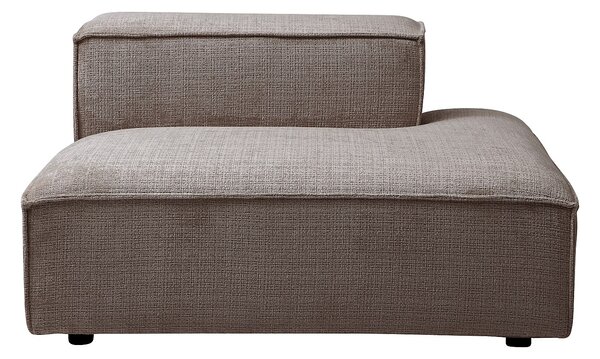 Chaise longue destra in tessuto ciniglia tortora - RUZOLO