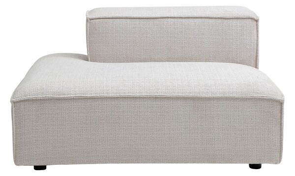 Chaise longue sinistra in tessuto ciniglia beige - RUZOLO