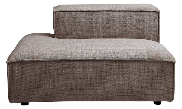 Chaise longue sinistra in tessuto ciniglia tortora - RUZOLO