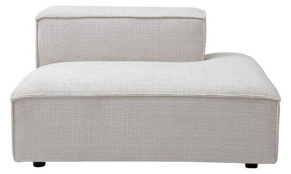 Chaise longue destra in tessuto ciniglia beige - RUZOLO
