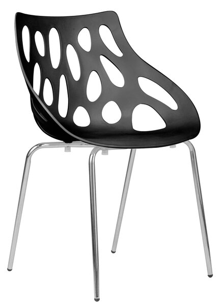 Sedia Direzionale in polipropilene (SET 4 PEZZI) con Telaio di Acciaio Dimensioni 57,5x52,5x h 80 cm - peso 8,5 kg colore colore Nero
