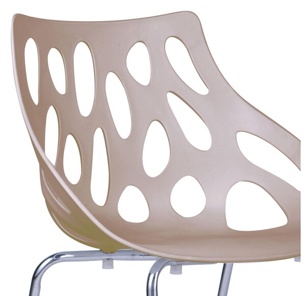 Sedia Direzionale in polipropilene (SET 4 PEZZI) con Telaio di Acciaio Dimensioni 57,5x52,5x h 80 cm - peso 8,5 kg colore Marrone chiaro