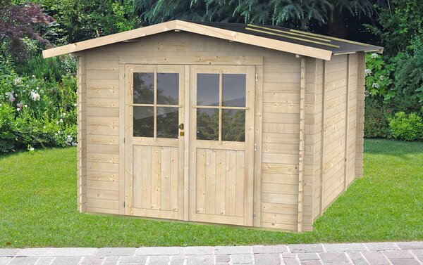 Casetta In Legno 2x2 Per Attrezzi Jack - Con Porta Doppia Finestrata, Ideale Per Giardino O Garage