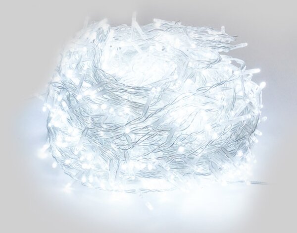 Luci di Natale Filo 900 LED 3m Luce Fredda Cavo Trasparente