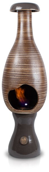 Camino a Bioetanolo da Pavimento in Ceramica 35x95 cm Fagiolo Marrone Strisce