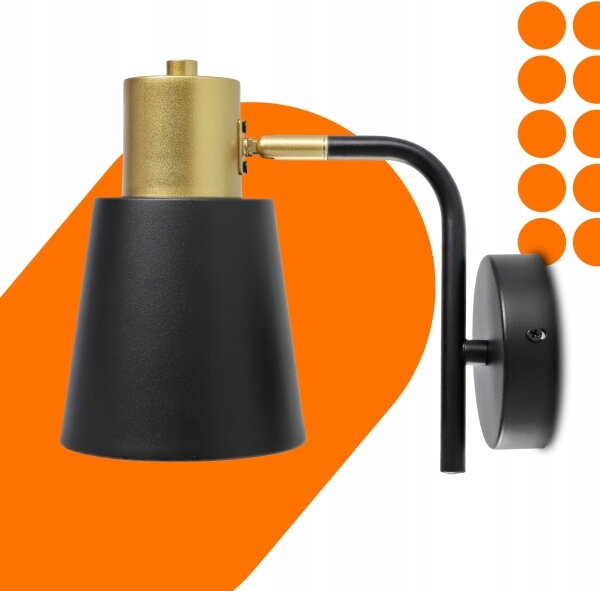 Lampada da parete 1xE27/20W/230V nero/oro