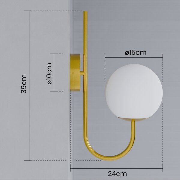 Lampada da parete 1xG9/40W/230V dorata/bianca