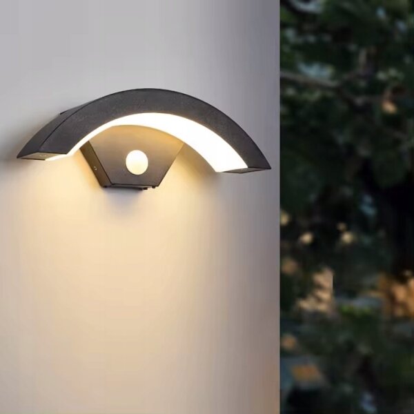 Lampada da parete esterna a LED con sensore LED/10W/230V IP54, nero