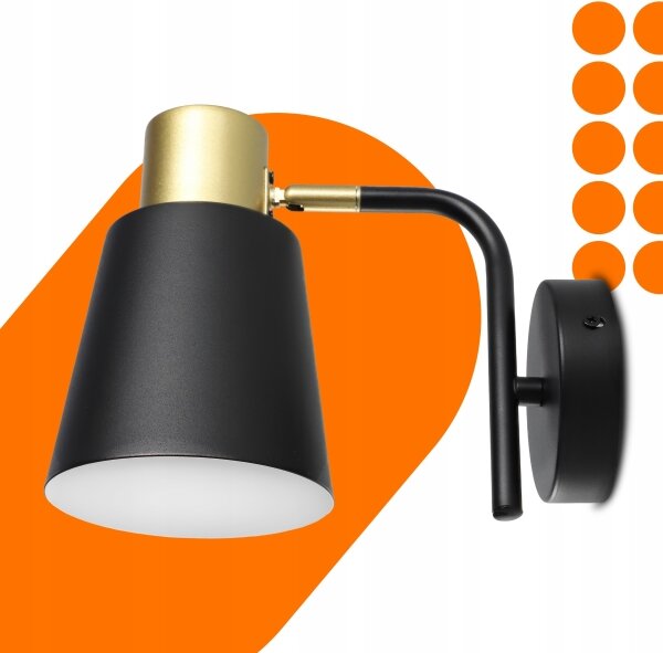 Lampada da parete 1xE27/20W/230V nero/oro