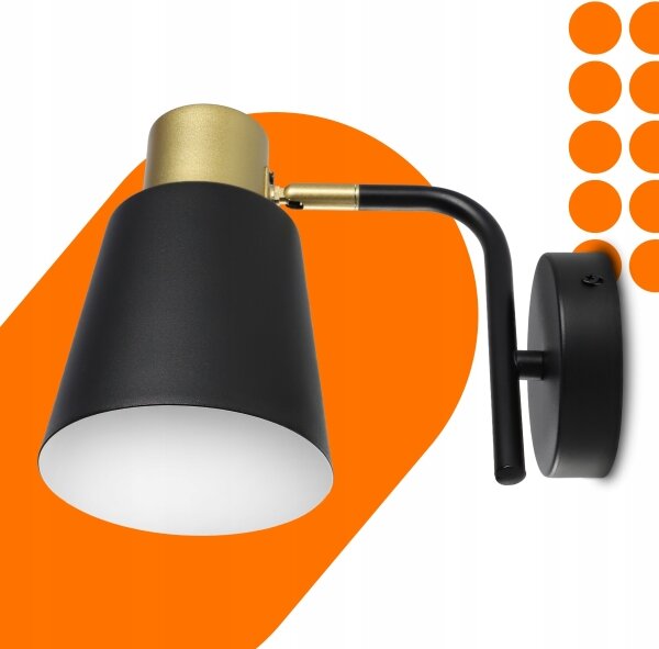 Lampada da parete 1xE27/20W/230V nero/oro