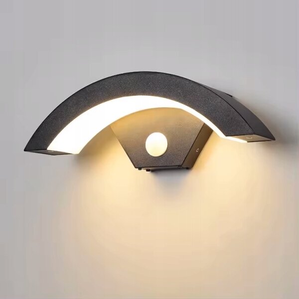 Lampada da parete esterna a LED con sensore LED/10W/230V IP54, nero