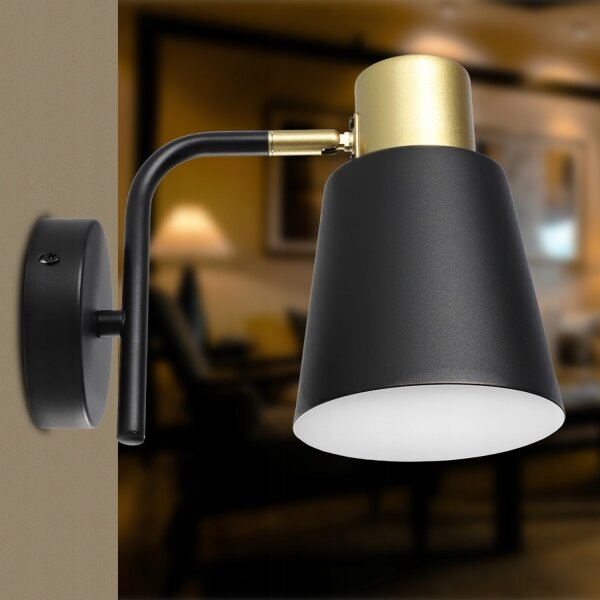 Lampada da parete 1xE27/20W/230V nero/oro