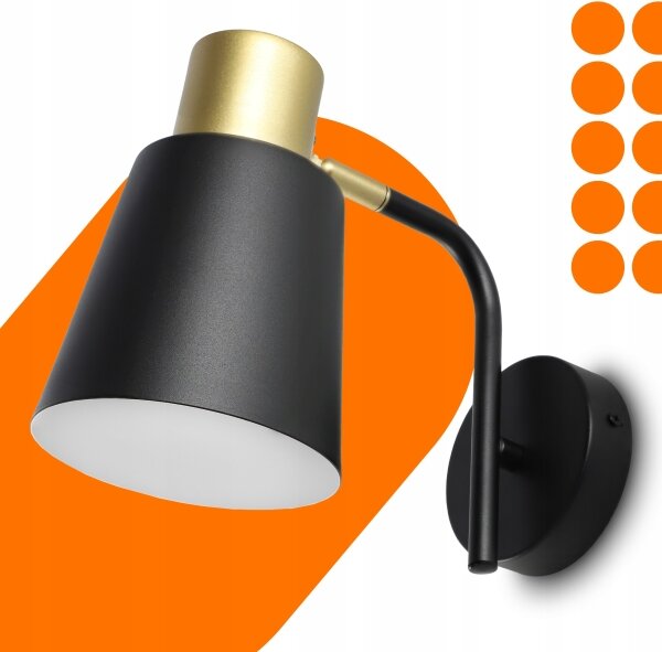 Lampada da parete 1xE27/20W/230V nero/oro