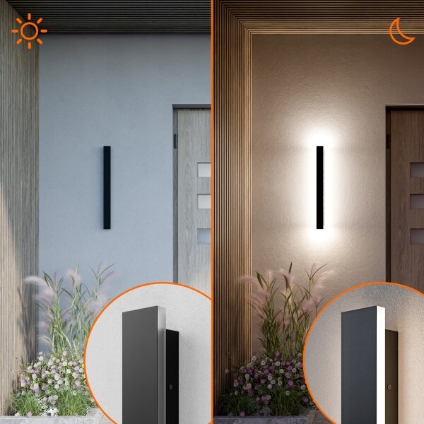 LED Lampada da parete esterna LED/18W/230V 60 cm IP65 nera