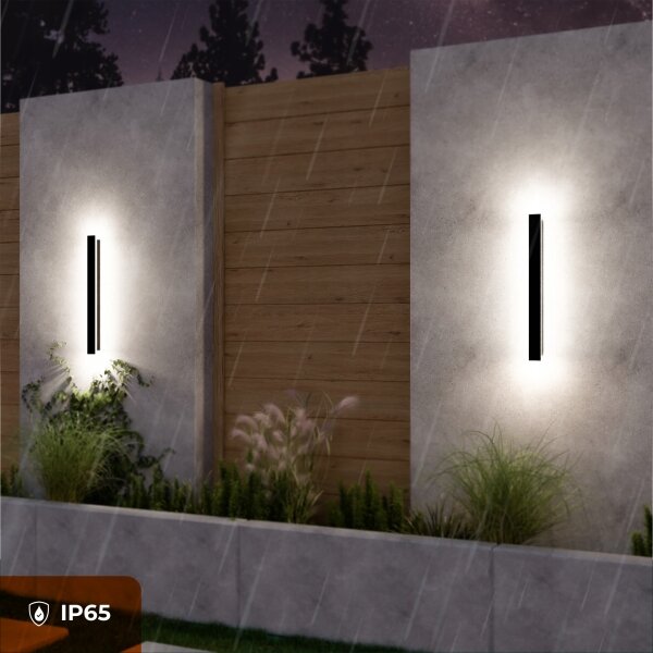 LED Lampada da parete esterna LED/18W/230V 60 cm IP65 nera