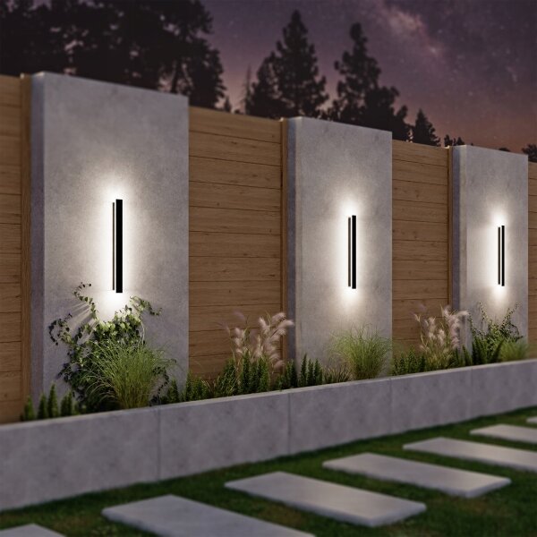 LED Lampada da parete esterna LED/18W/230V 60 cm IP65 nera