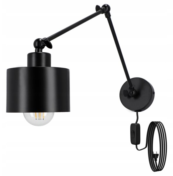 Lampada da parete 1xE27/20W/230V nera