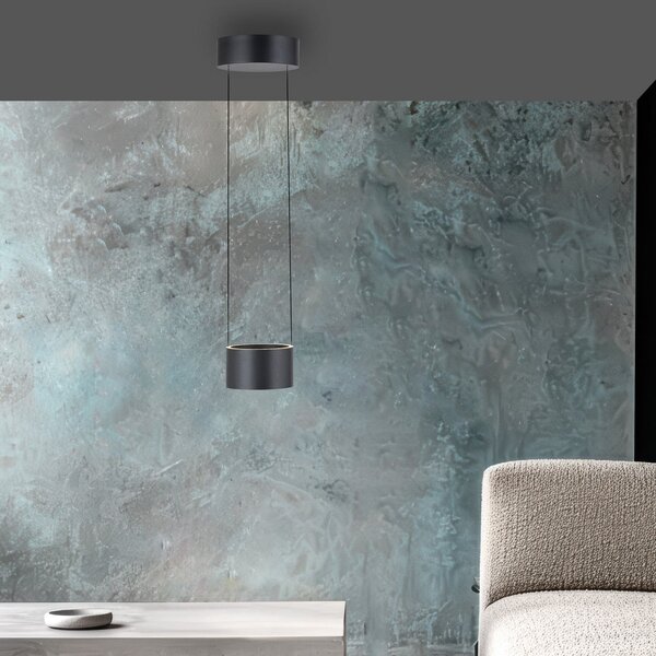 Lampada a sospensione PURE, Clipse, dimmerabile, Grigio, Soggiorno, Metallo, Moderno