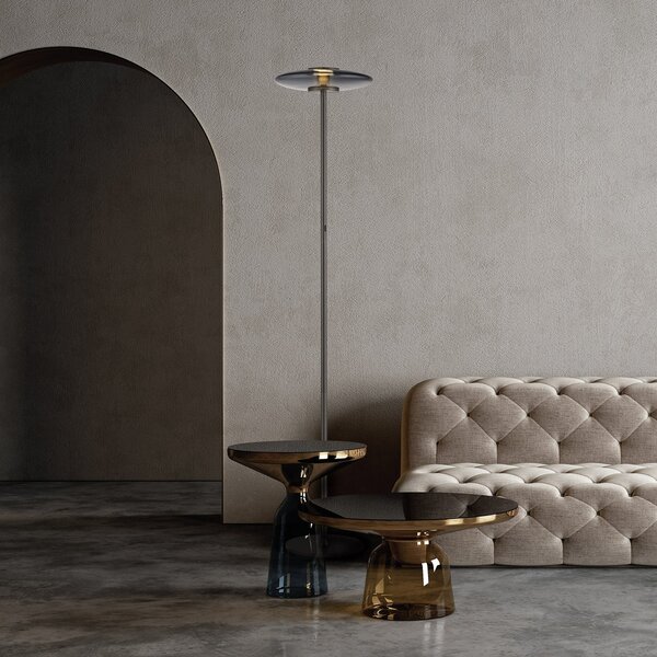 Lampada da terra PURE, Vitrum, dimmerabile, Grigio, Soggiorno, Alluminio, Moderno