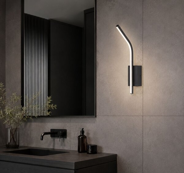 Rabalux 75088 - LED applique da parete per bagno TILMANN 10W/230V 4000K IP44 nero