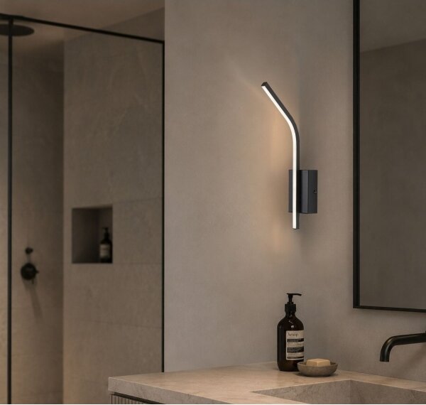 Rabalux 75088 - LED applique da parete per bagno TILMANN 10W/230V 4000K IP44 nero