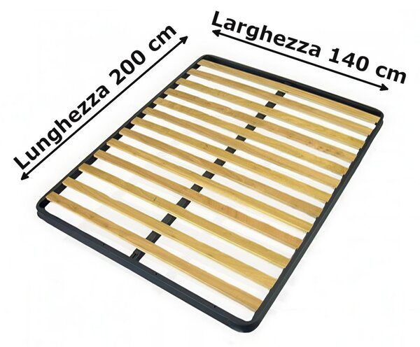 Rete a doghe Fissa Dimensioni 140x200 cm per letti incasso o appoggio senza piedi Dimensioni 140x200 cm