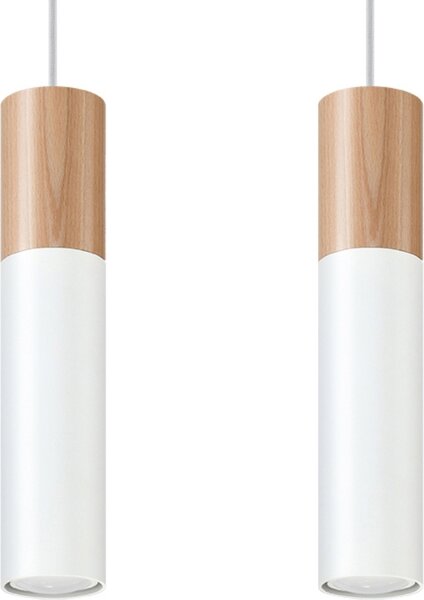 Lampada a sospensione MARCOS bianco-marrone 2xGU10x12W in alluminio, dimensioni: 100x34x34 cm, IP20, Pure Lume