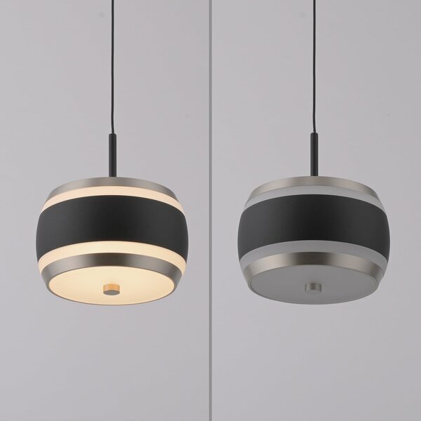 Lampada a sospensione PURE, Falling Rings, dimmerabile, Nero, Soggiorno, Metallo, Moderno