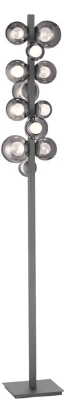 Lampada da terra PURE, Popup, dimmerabile, Grigio, Soggiorno, Alluminio, Moderno